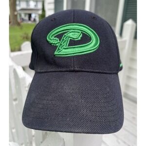 VTG Nike Arizona Diamondbacks Hat Cap Snap Back Mini Swoosh Black‎ Logo Team MLB